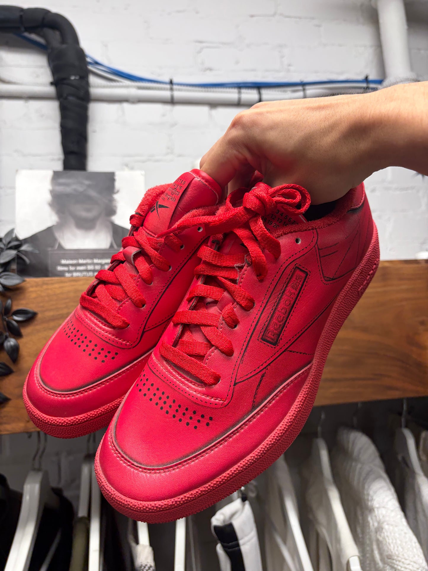 Maison Margiela x Reebok ‘Club C Classic’ Red Leather Low Top Sneakers