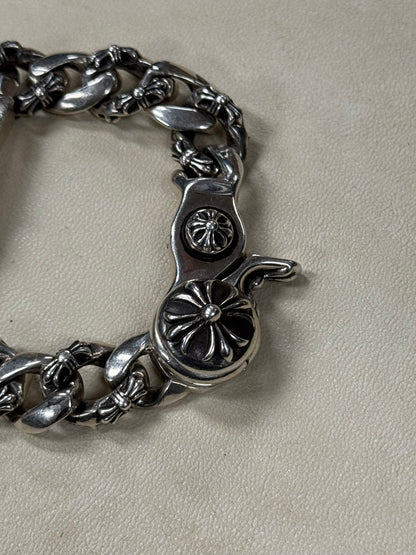 Chrome Hearts ‘Extra Fancy Link’ Dagger Box ID 925 Silver Lobster Clasp Bracelet