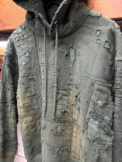 SS2022 Givenchy by Matthew Williams Boro Distressed Patchwork Hoodie