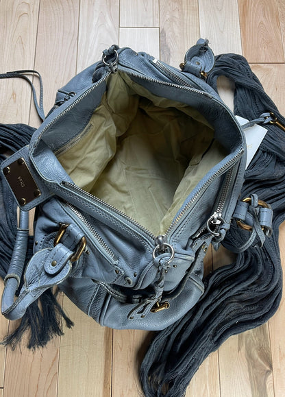 Chloe Jumbo Paddington Baby Blue Leather Handbag