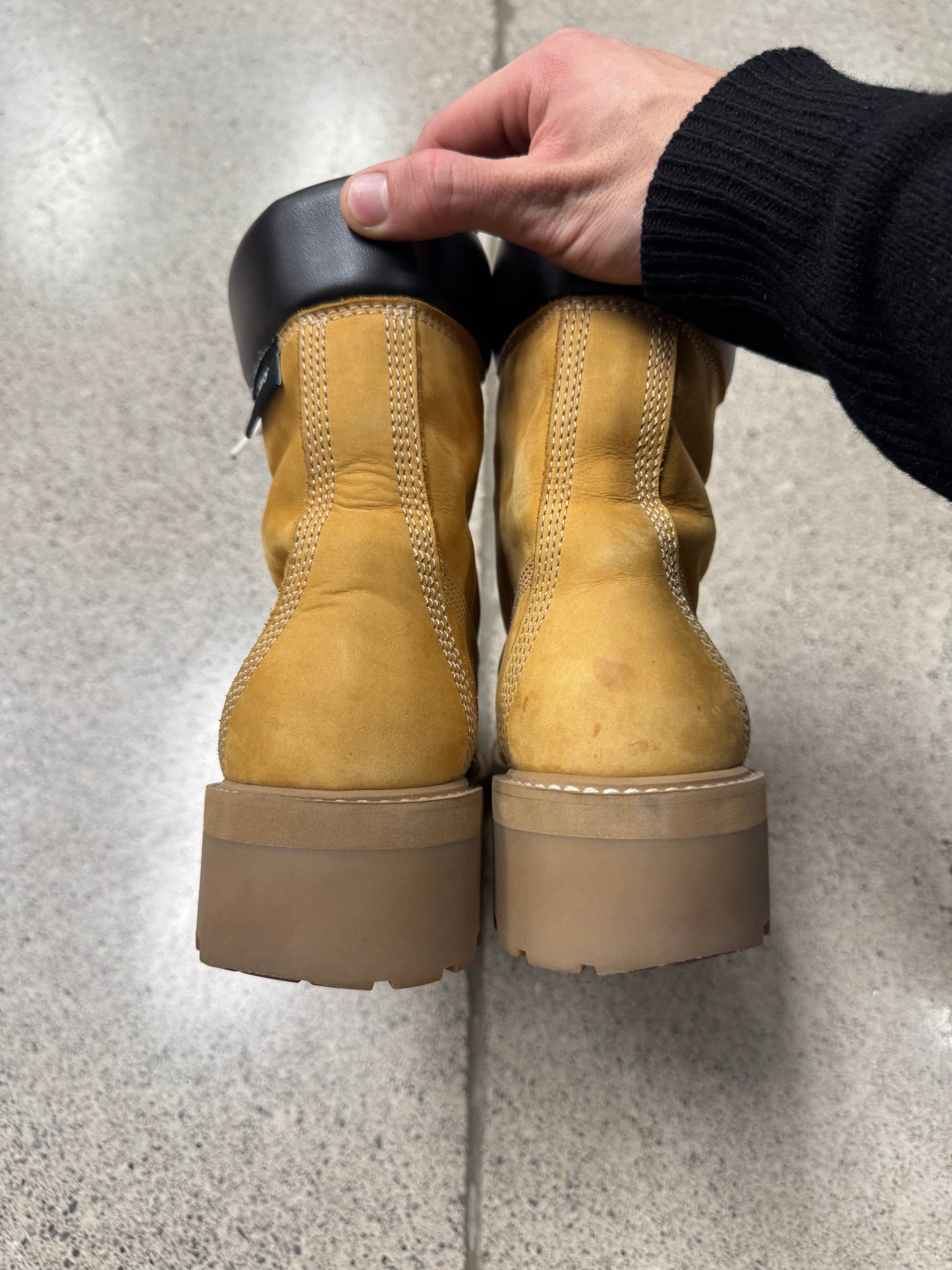 Vetements ‘Timberland’ Tan Suede Combat Boots