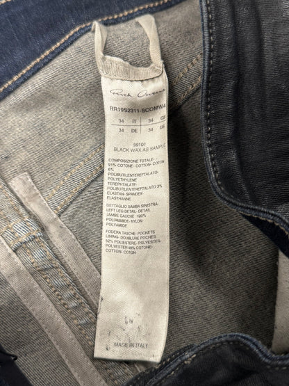 Rick Owens ‘Tyrone’ Blue/Black Waxed Skinny Jeans