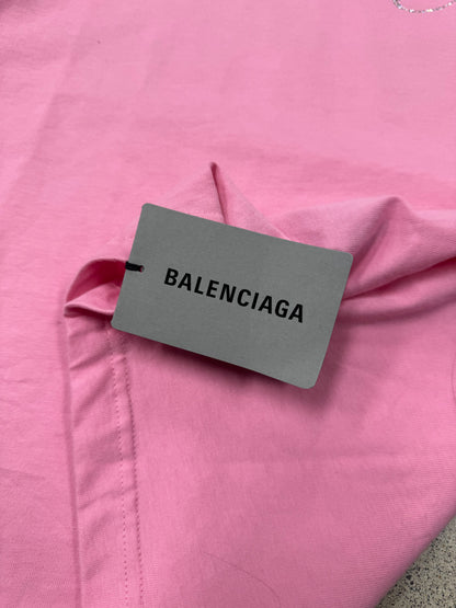 Balenciaga ‘Bébé’ Rhinestone Pink Oversized T-Shirt