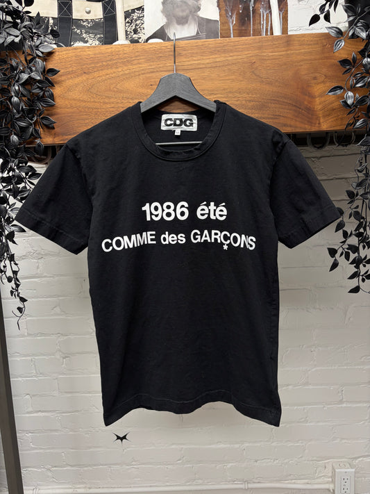 Comme Des Garçons ‘1986 Été’ Black Logo T-Shirt