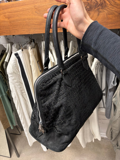 Chrome Hearts Woven Pony Hair ‘Slouchy Mo’ Massive Dagger Black Handbag