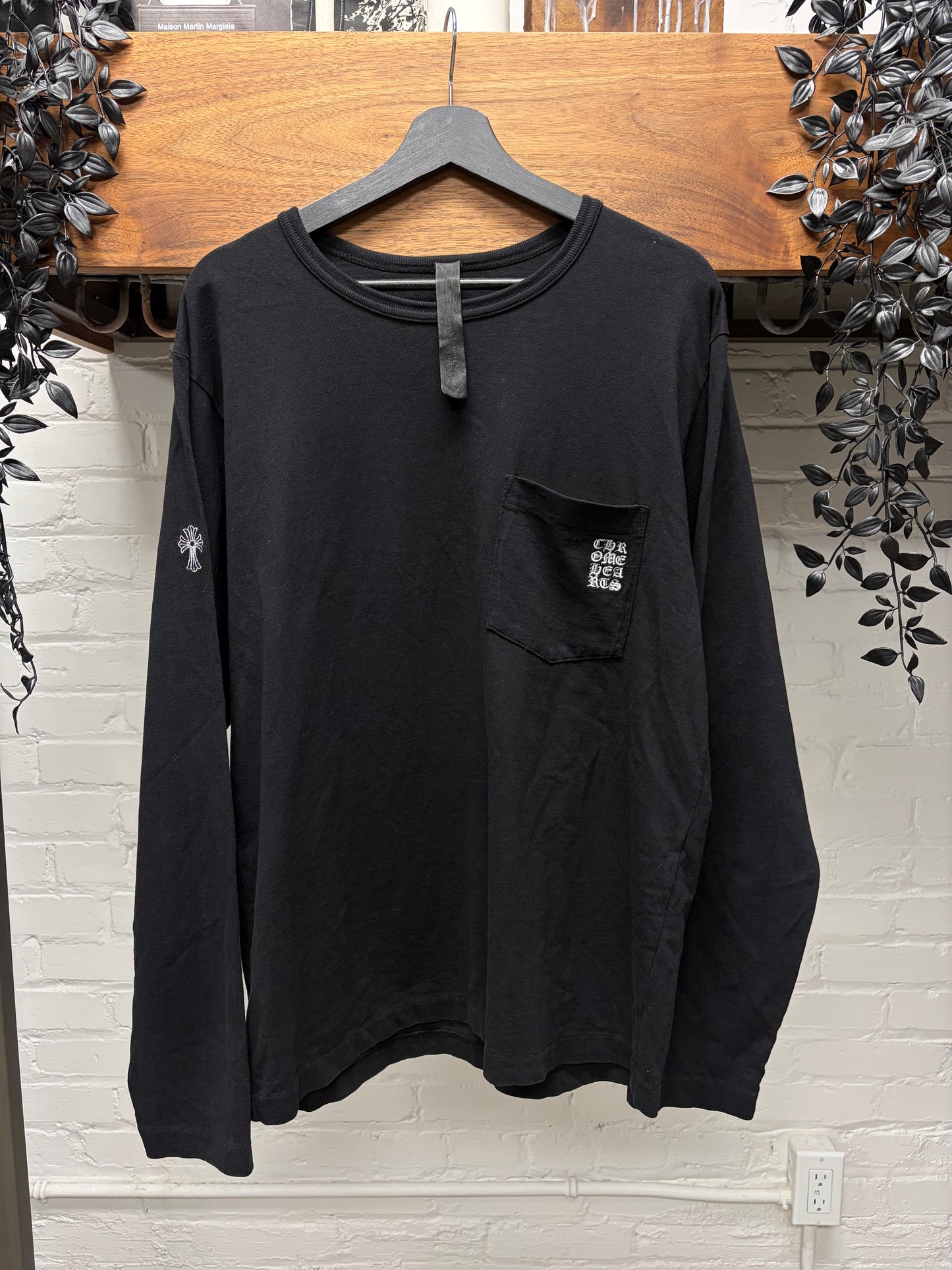Chrome Hearts GRP Black Embroidered Logo Long Sleeve Shirt