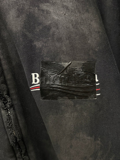AW2023 Balenciaga Mudshow ‘Gaffer Tape’ Black Distressed Zip-Up Hoodie