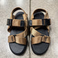 Number (N)ine Black/Gold Double Strap Sandals