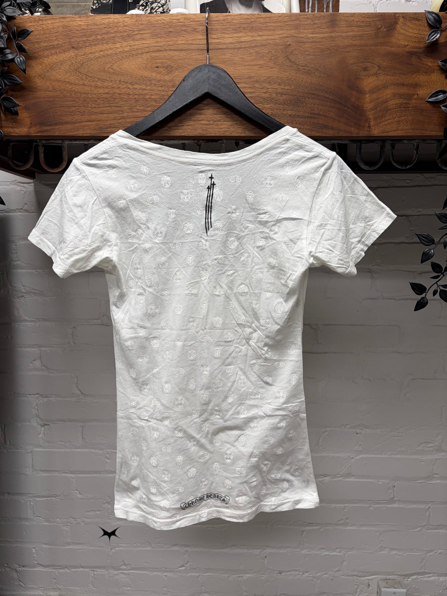Chrome Hearts ‘RS3’ Scoop Neck Women’s White Graphic T-Shirt