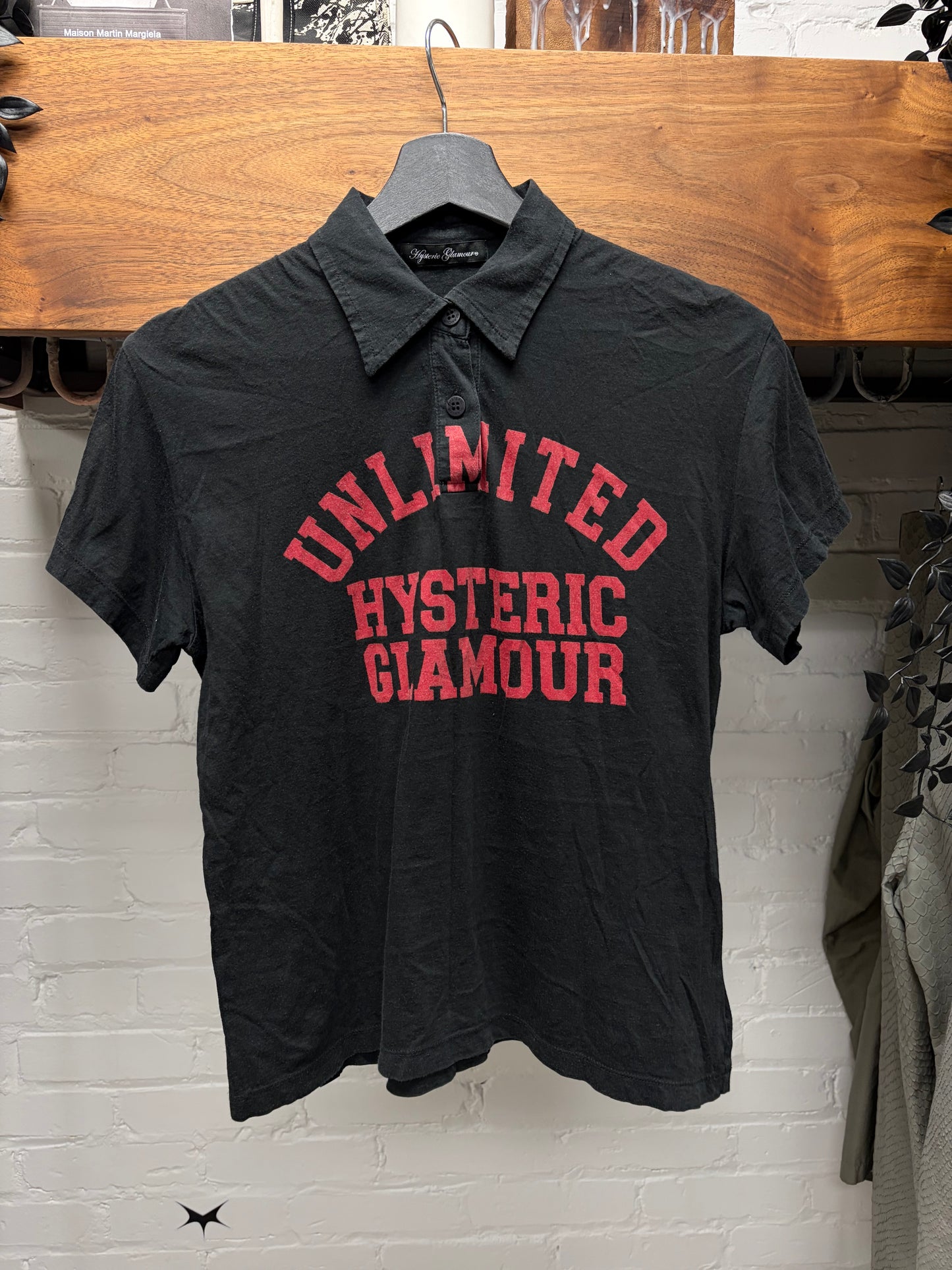 Hysteric Glamour ‘Unlimited’ Chest Print Red/Black Polo