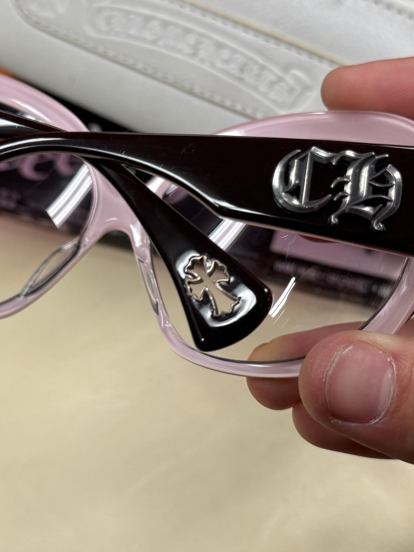 Chrome Hearts ‘Sweet Young Thang’ Pink/Silver Oval Sunglasses