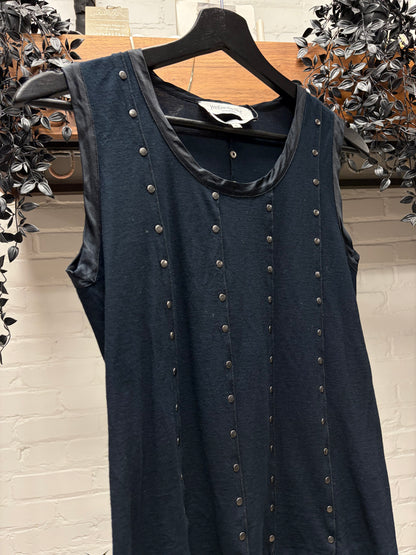 Vintage Yves Saint Laurent ‘Rive Gauche’ Studded Black Sleeveless Top