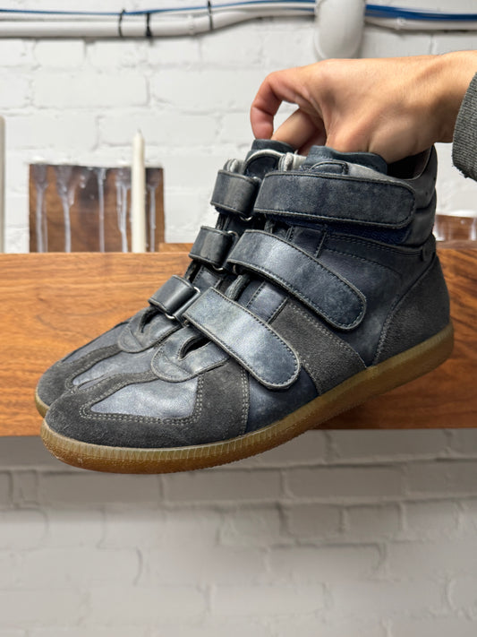 Maison Margiela Replica ‘G.A.T.’ Triple Strap Cobalt Blue/Gum Sole High Top Sneakers