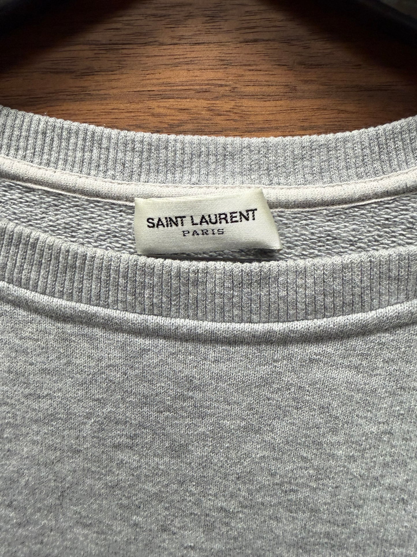 2014 Saint Laurent by Hedi Slimane ‘Shoulder Zip’ Grey Cotton Sweatshirt