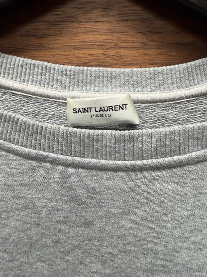 2014 Saint Laurent by Hedi Slimane ‘Shoulder Zip’ Grey Cotton Sweatshirt