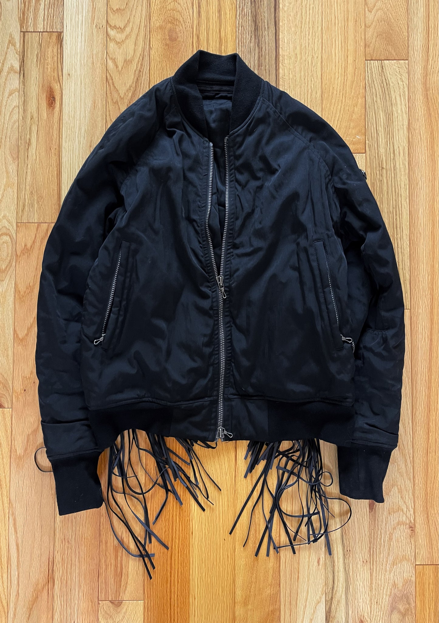 Autumn Winter 2018 Julius ‘Concealed Fringe’ MA-1 Black Zip Bomber Jacket