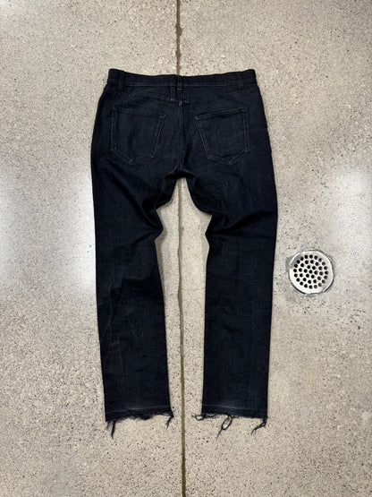 SS2016 Saint Laurent by Hedi Slimane ‘Biker Knee’ Leather Studded ‘D02’ Denim