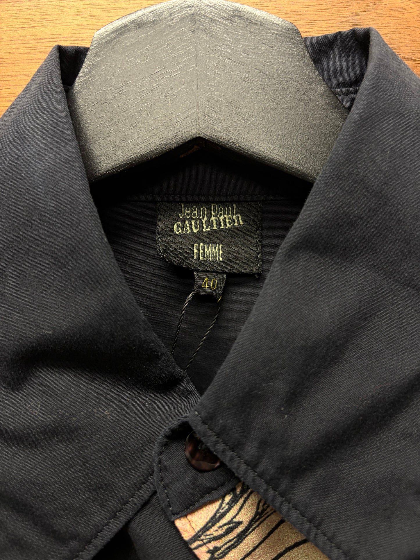 Vintage Jean Paul Gaultier Silk Scarf/Button Up Hybrid Shirt