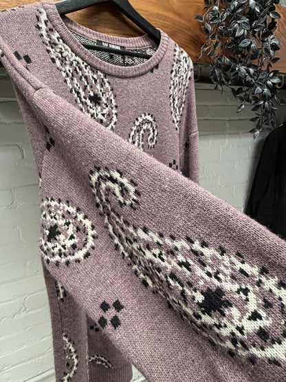 AW2004 Raf Simons ‘Waves’ Purple Paisley Knit Sweater