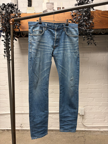 Dior Homme ‘Clawmark’ Washed Blue Skinny Jeans