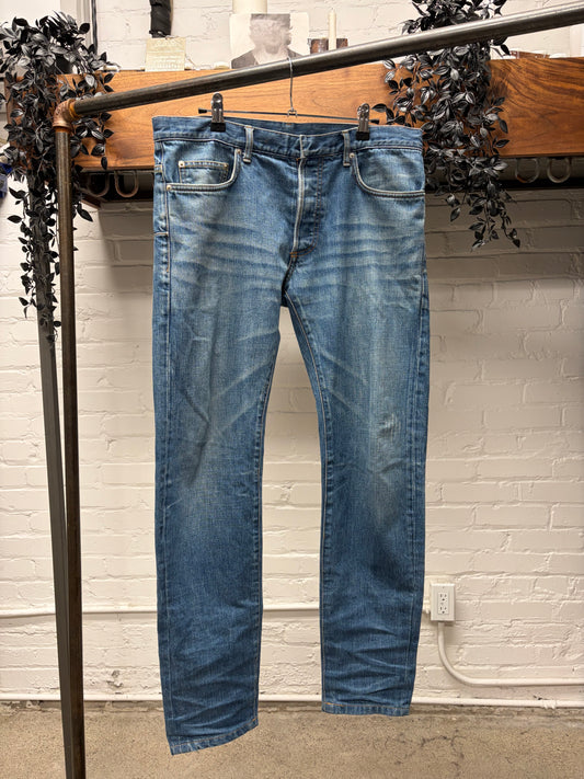 Dior Homme ‘Clawmark’ Washed Blue Skinny Jeans