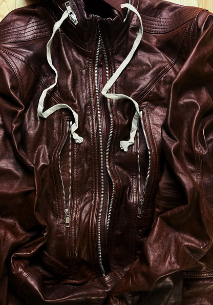 Autumn Winter 2014 Rick Owens ‘Moody’ Blood Red Lambskin Leather Jacket