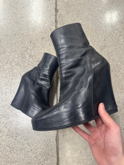 Ann Demeulemeester Leather Wedge Boots