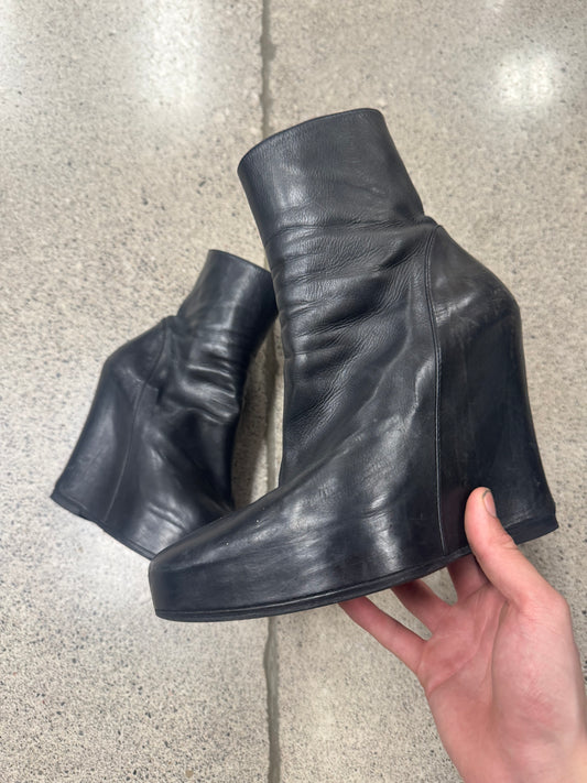 Ann Demeulemeester Leather Wedge Boots