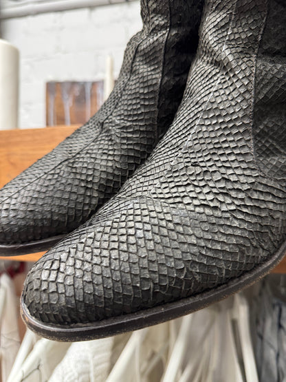 SS2002 Helmut Lang ‘Perch Skin’ Fish Leather Pointed Toe Boots.