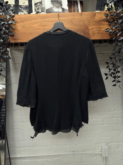 Yohji Yamamoto Baseball Sleeve ‘Hook & Eye Closure’ Linen Shirt