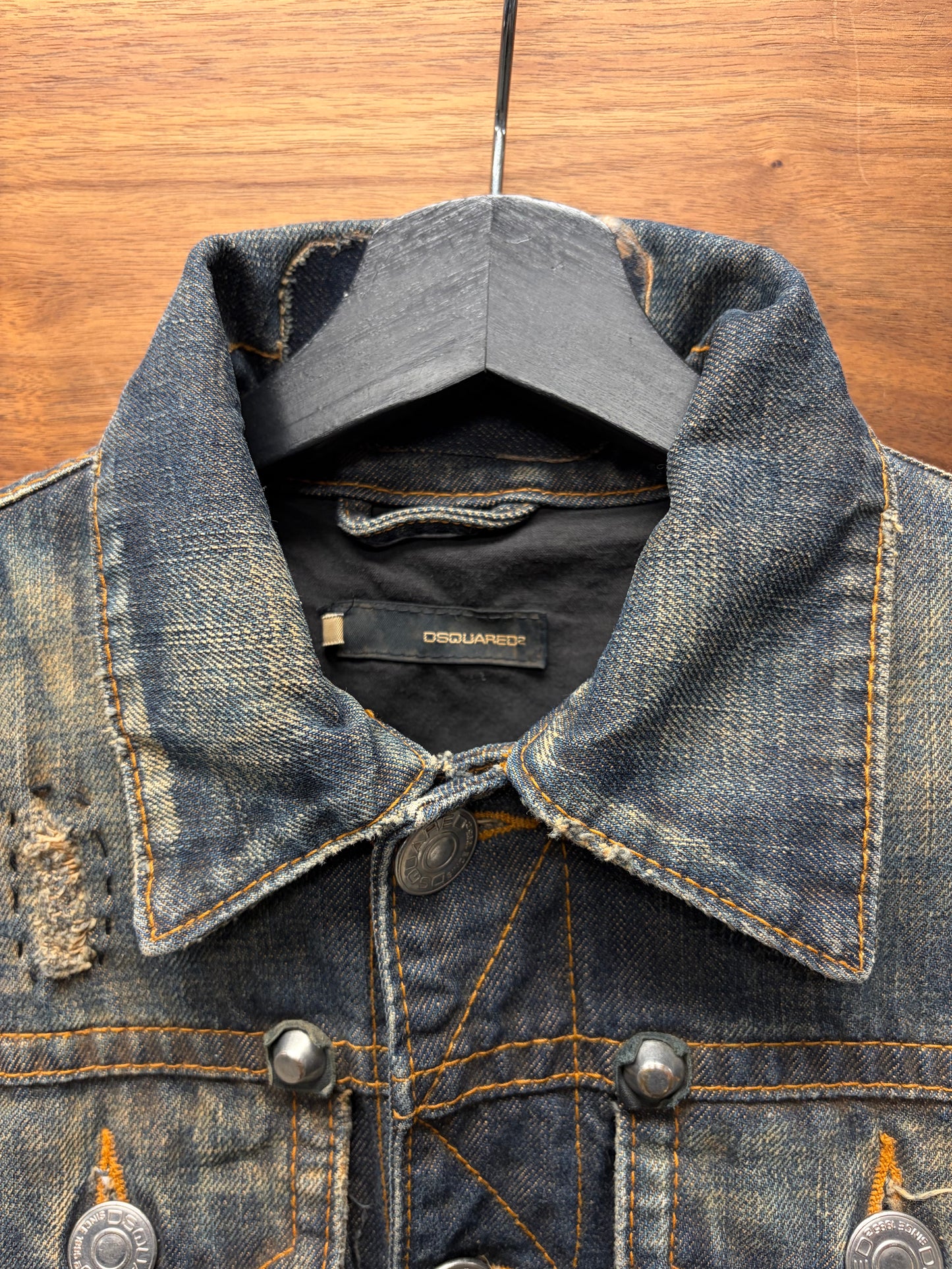 AW2005 Dsquared2 ‘Jesus Lord’ Studded Denim Trucker Jacket