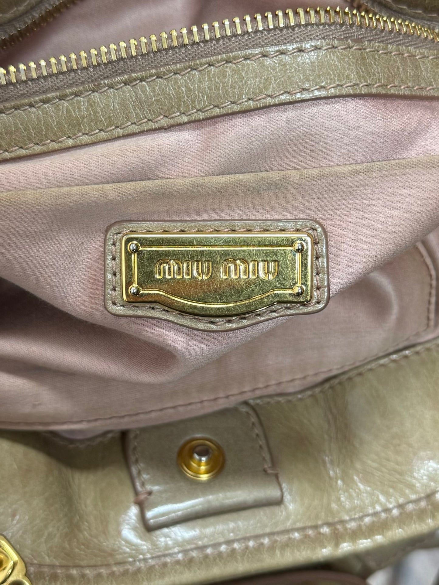 Miu Miu ‘Vitello’ Leather Crossbody/Top Handle Bag