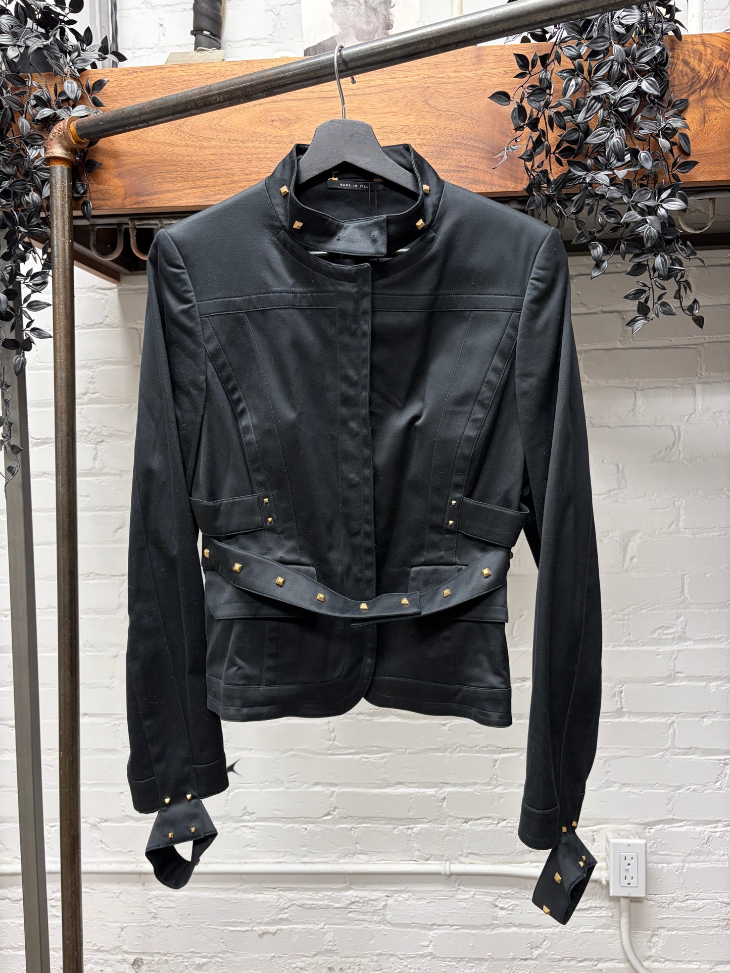 SS2003 Gucci by Tom Ford Studded Black Bondage Jacket