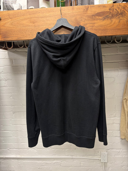 AW2014 Saint Laurent by Hedi Slimane Exposed Shoulder Seam Black Zip-Up Hoodie