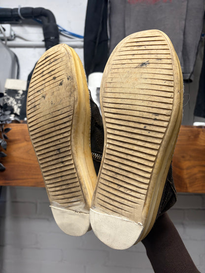 Rick Owens Dust Brown Suede ‘Island Dunk’ Mid Top Sneakers