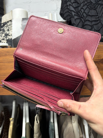 Balenciaga Purple Calfskin Leather Long Wallet
