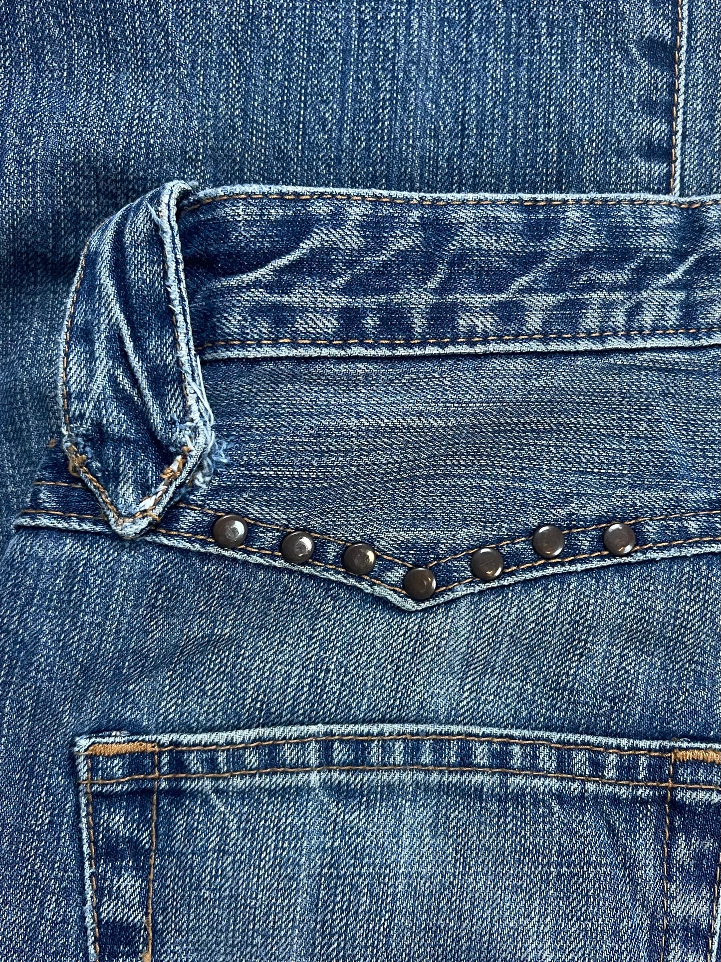 Semantic Design Studded Pocket Washed Blue Denim