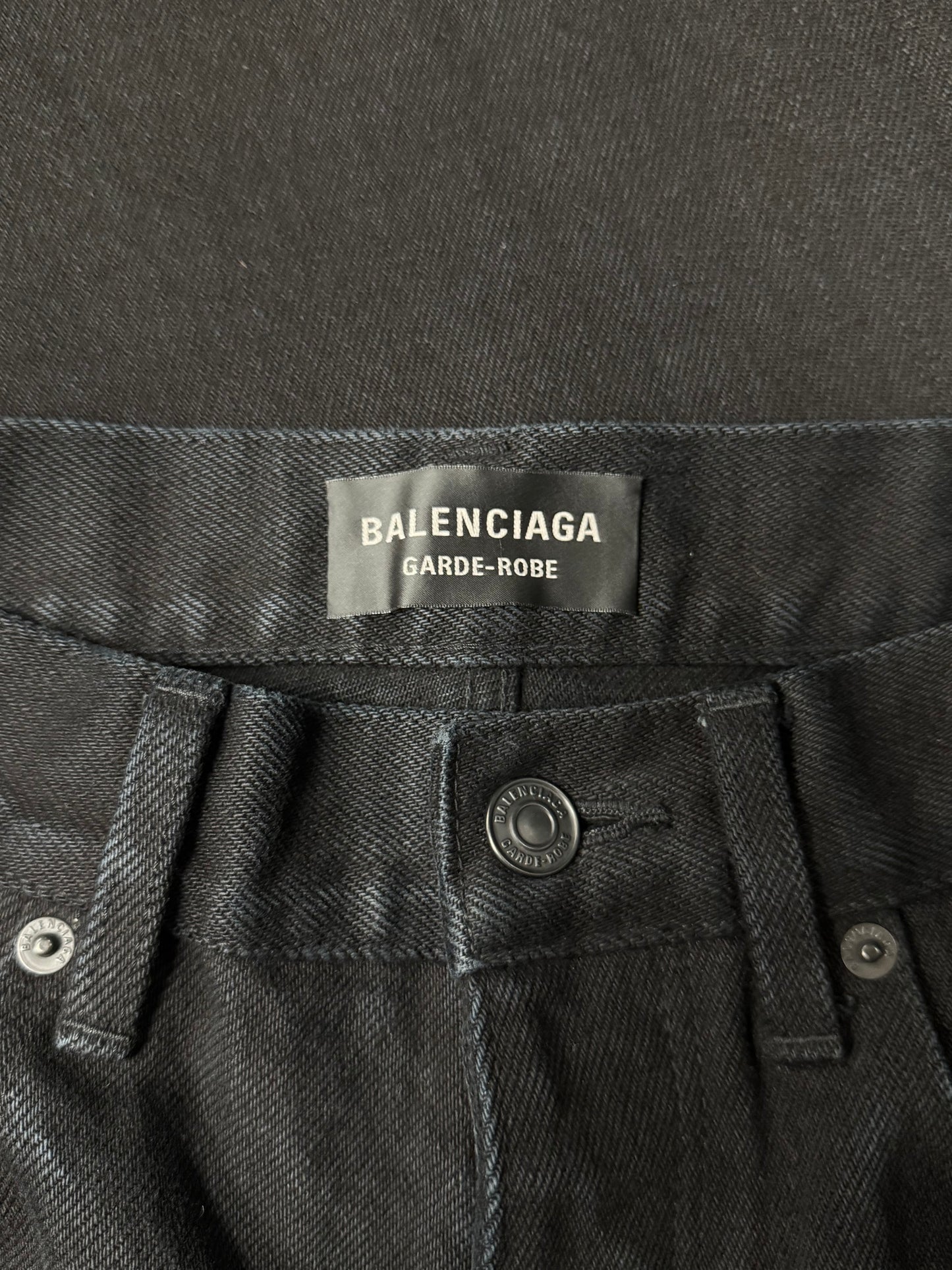 AW2022 Balenciaga Japanese Organic Black Baggy Denim