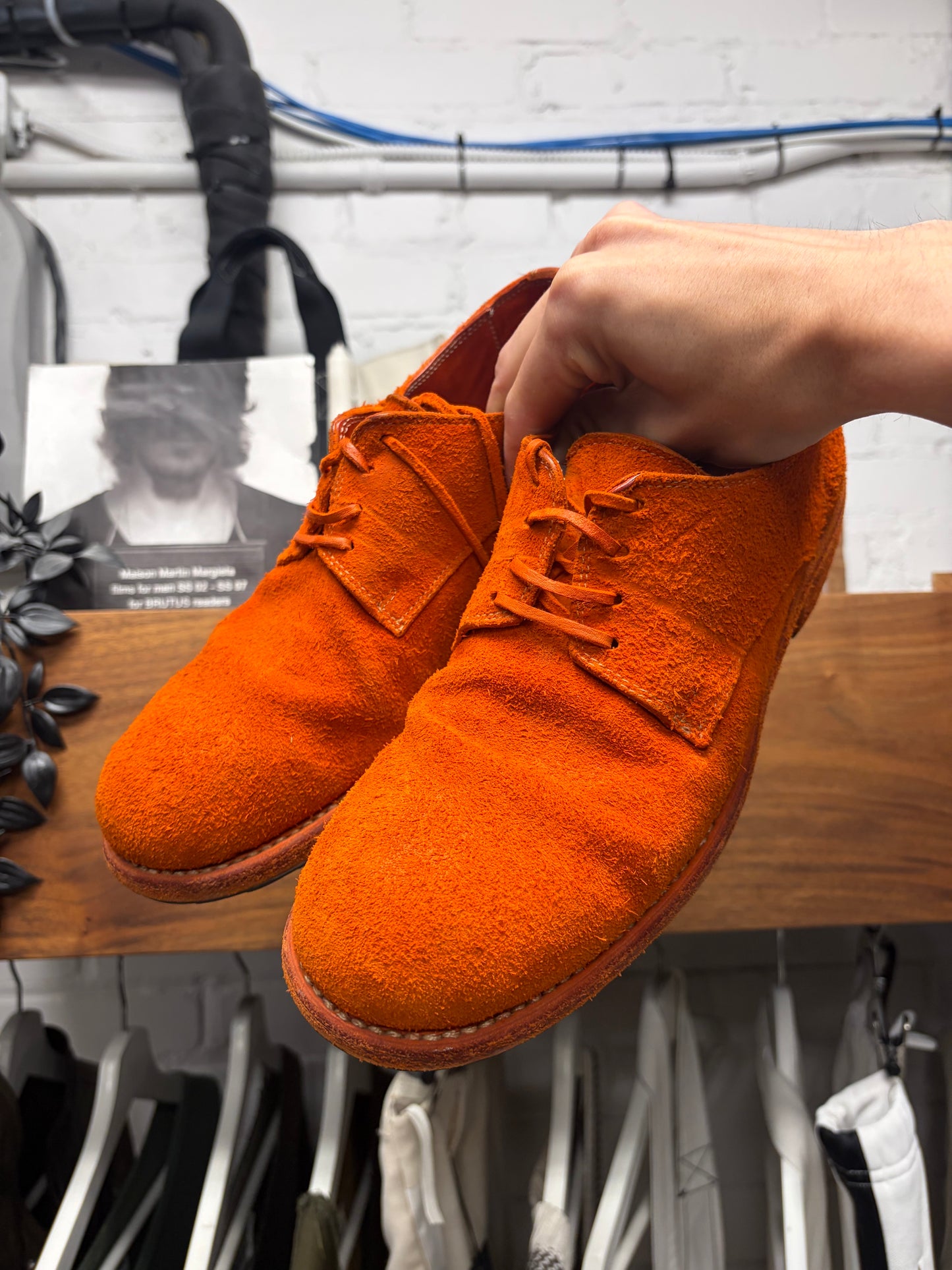 Guidi Burnt Orange ‘5302N Soldato’ Reverse Horse Leather Derbys