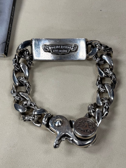 Chrome Hearts ‘Extra Fancy Link’ Dagger Box ID 925 Silver Lobster Clasp Bracelet