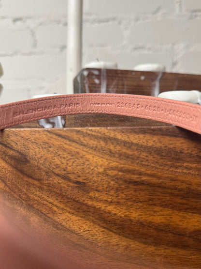 Balenciaga ‘Arena’ Pink Triple Wrap Leather Stud Bracelet