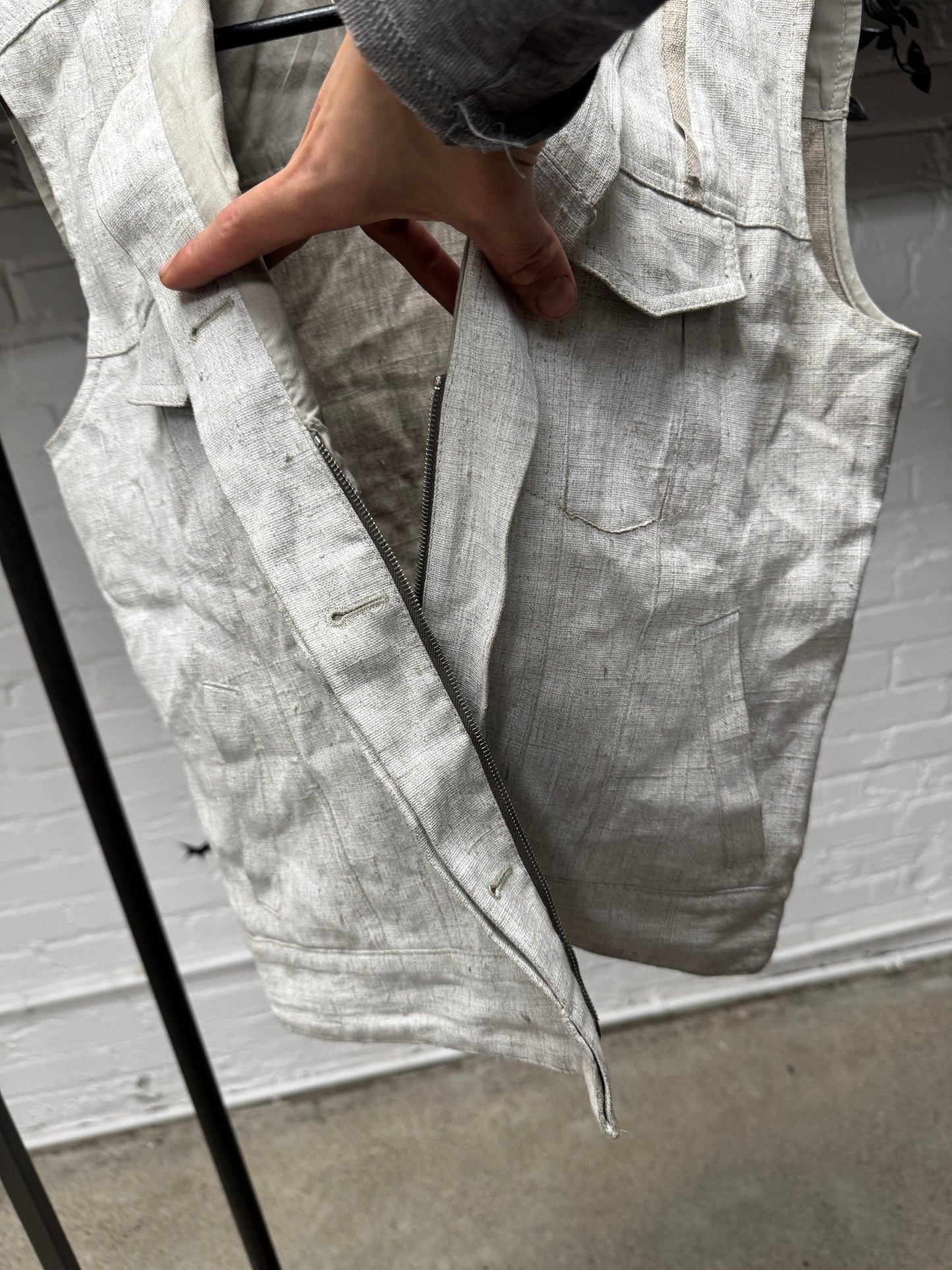 Maison Margiela ‘Tape Seam’ Unfinished Zip-Up Vest