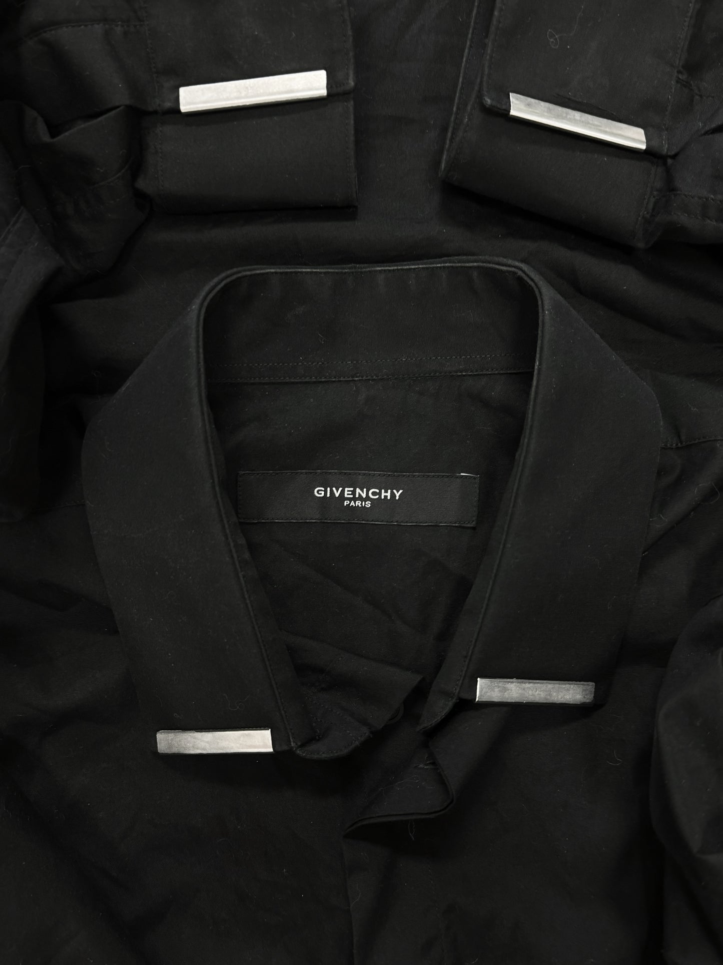 Givenchy Metal Tip Hardware Black Button Down Shirt