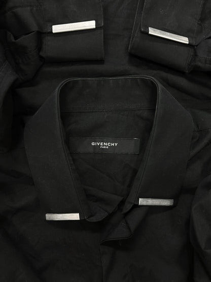 Givenchy Metal Tip Hardware Black Button Down Shirt