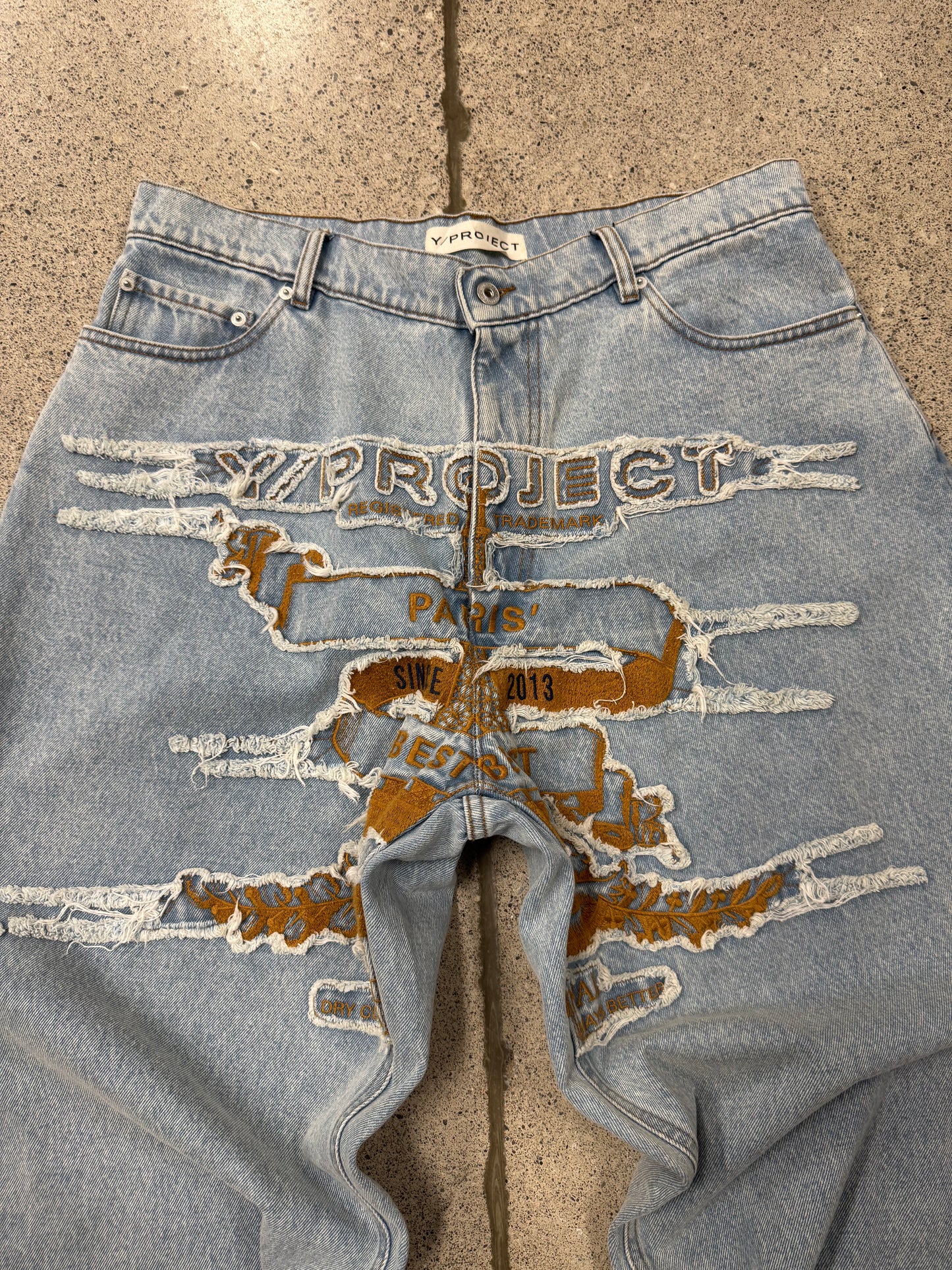 Y-Project ‘Paris’ Light Wash Blue Wide Leg Denim