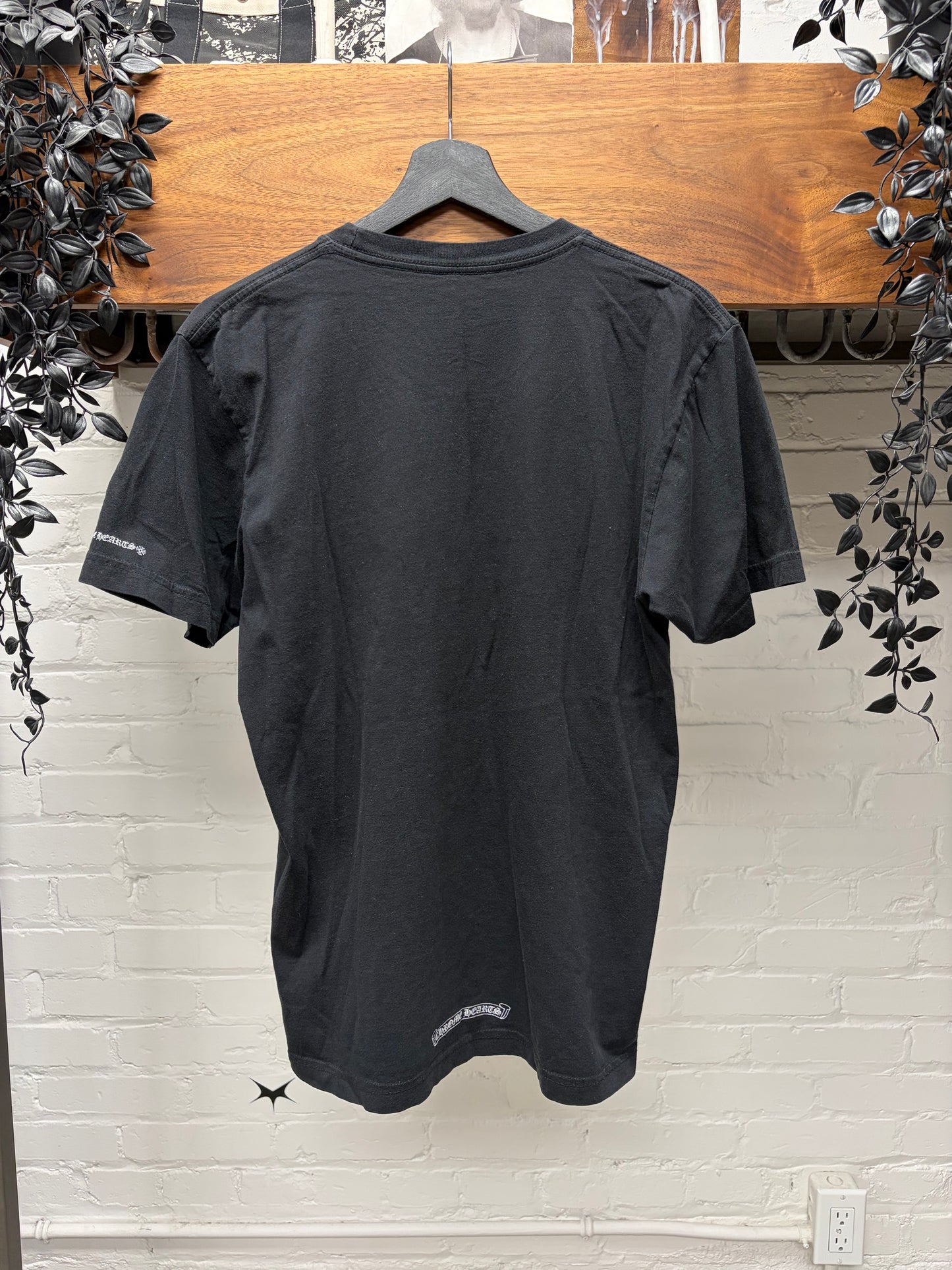 Chrome Hearts ‘Scroll Neck’ Black Ringer Short Sleeve Shirt