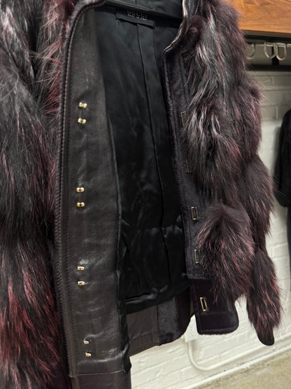 AW2003 Gucci by Tom Ford Fox Fur/Pony-Hair ‘Plum’ Purple Leather Jacket