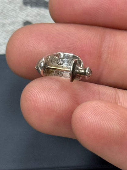 Chrome Hearts Curved ‘Tear Drop’ 925 Silver Earring