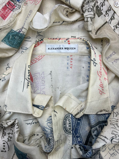 Alexander McQueen Letters to India Silk Button Down Shirt