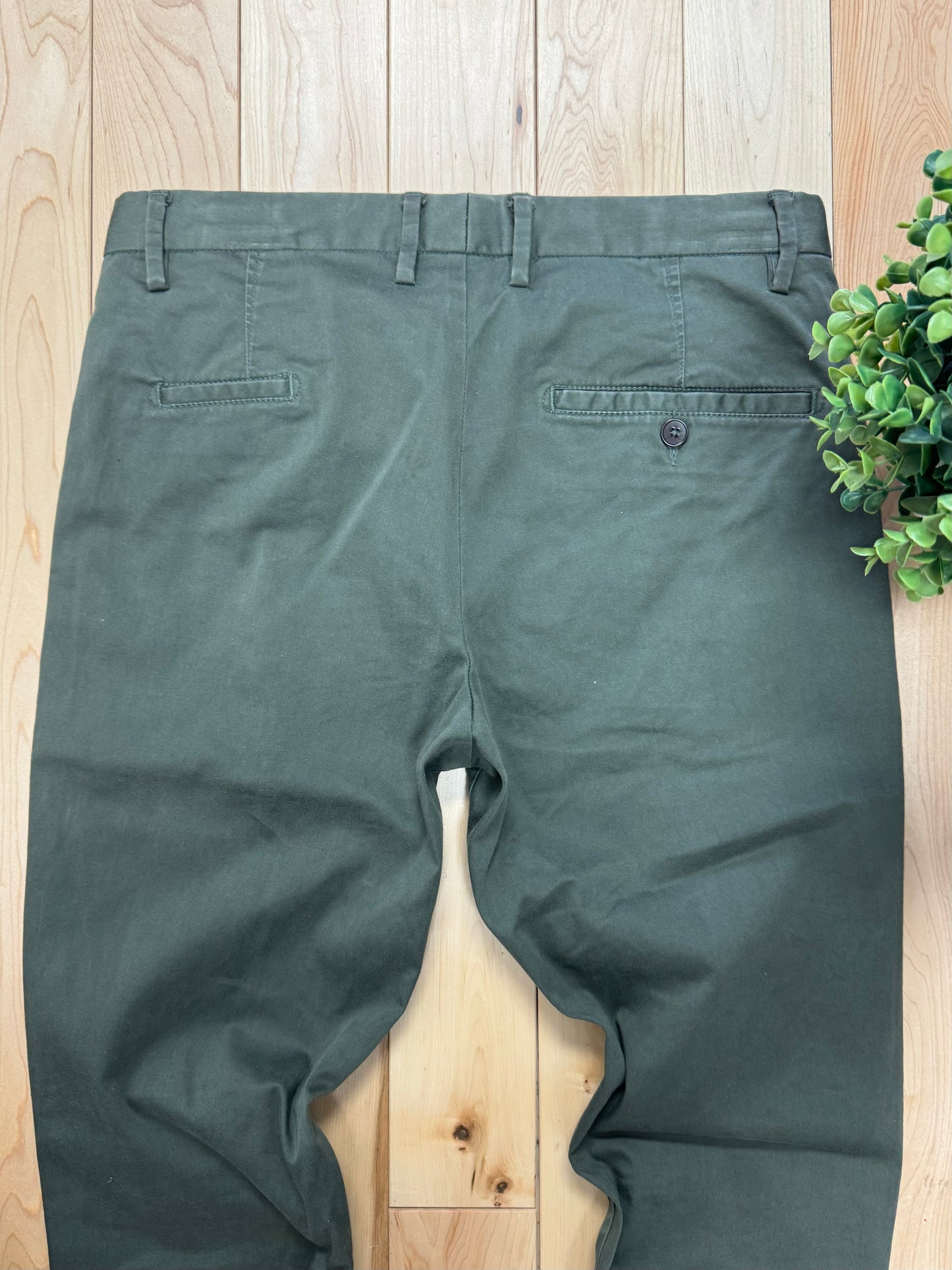 Acne Studios ‘Max Satin’ Olive Green Slim/Skinny Pants